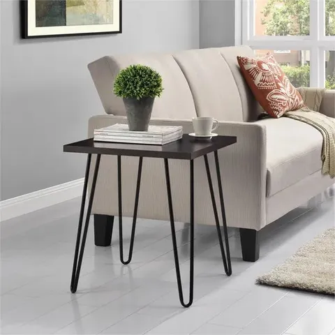 BOXED OWEN RETRO HAIRPIN SIDE TABLE - ESPRESSO (1 BOX)