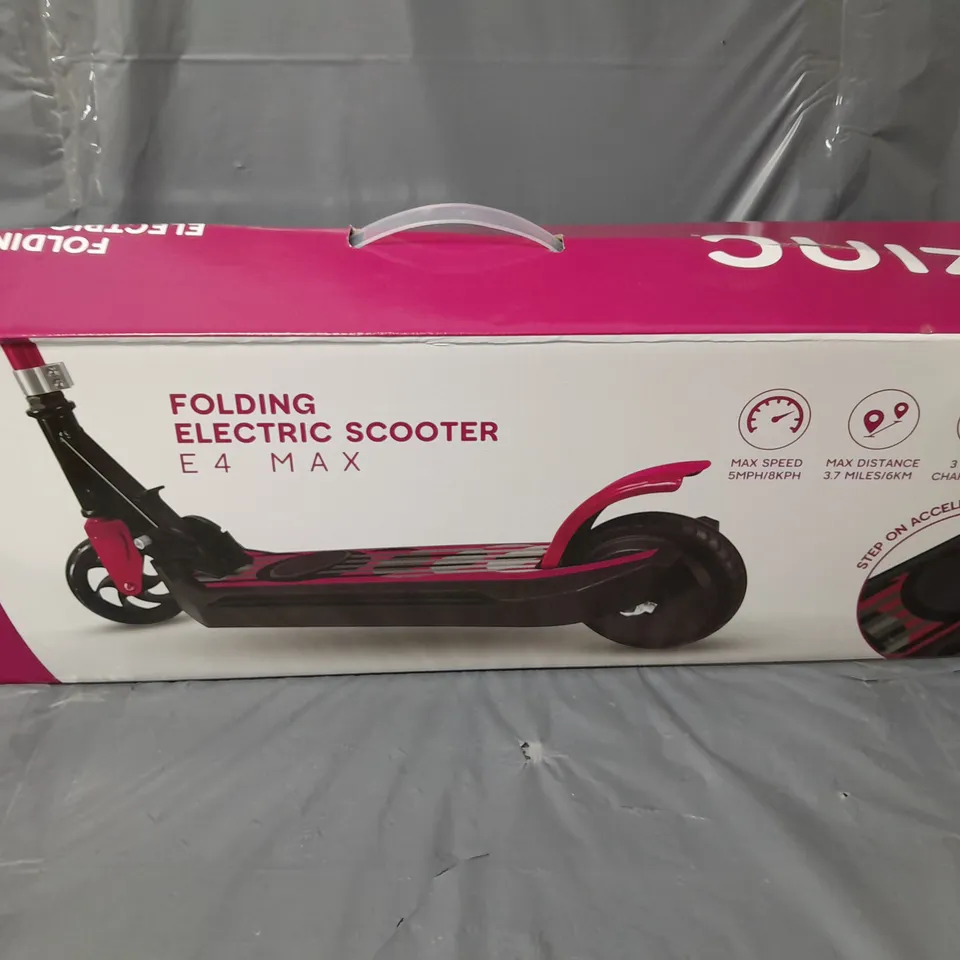 BOXED ZINC E4 MAX FOLDING ELECTRIC SCOOTER IN PINK  RRP £139.99