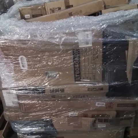 PALLET CONTAINING VARIOUS ASSORTED BOXED ITEMS TO INCLUDE: METAL SHELVING UNIT, HALL TREE, PEDAL BIN, BOXED FURNITURE ETC.