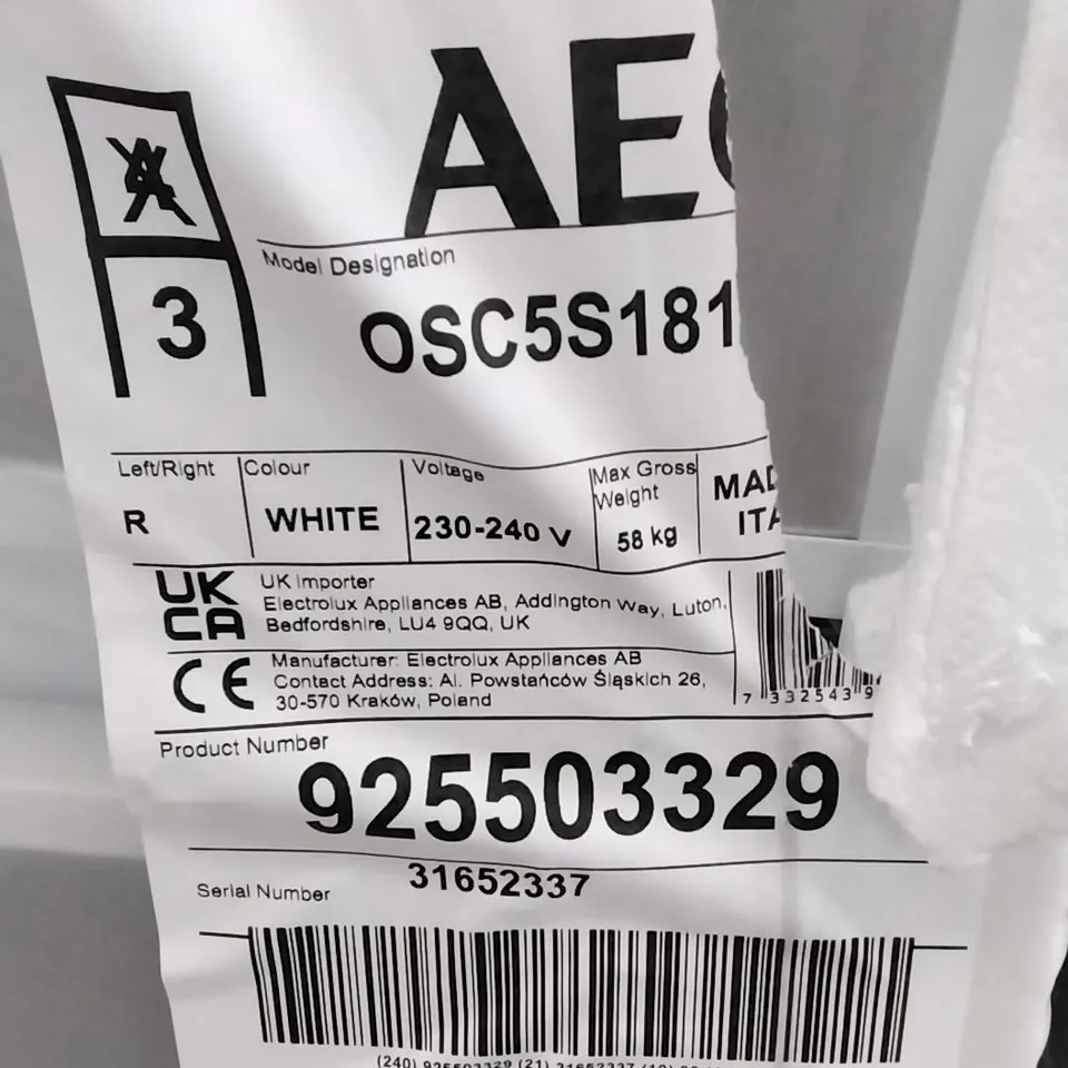 AEG OSC5S181 REFRIGERATOR 