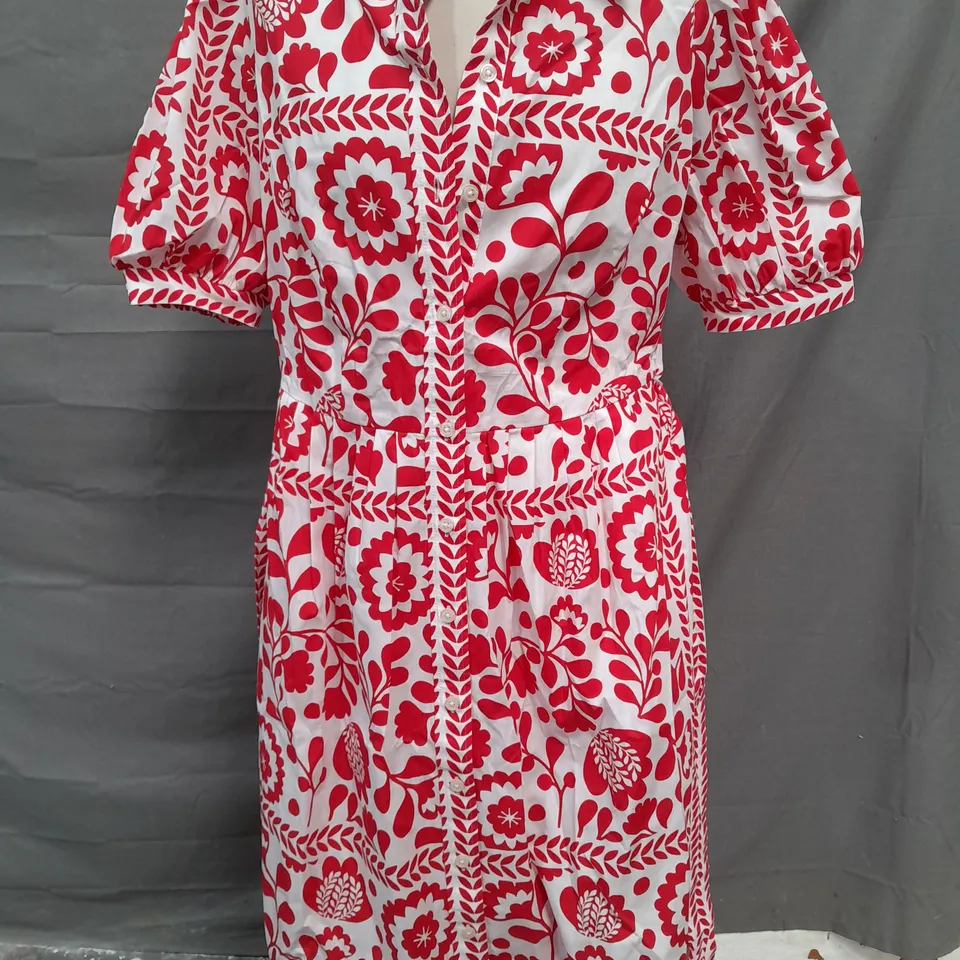 BODEN DRESS IN RED/WHITE UK SIZE 12