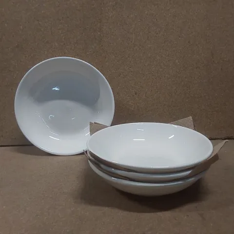 BOXED SET OF 4 UTOPIA PURE WHITE PASTA BOWLS - 26cm