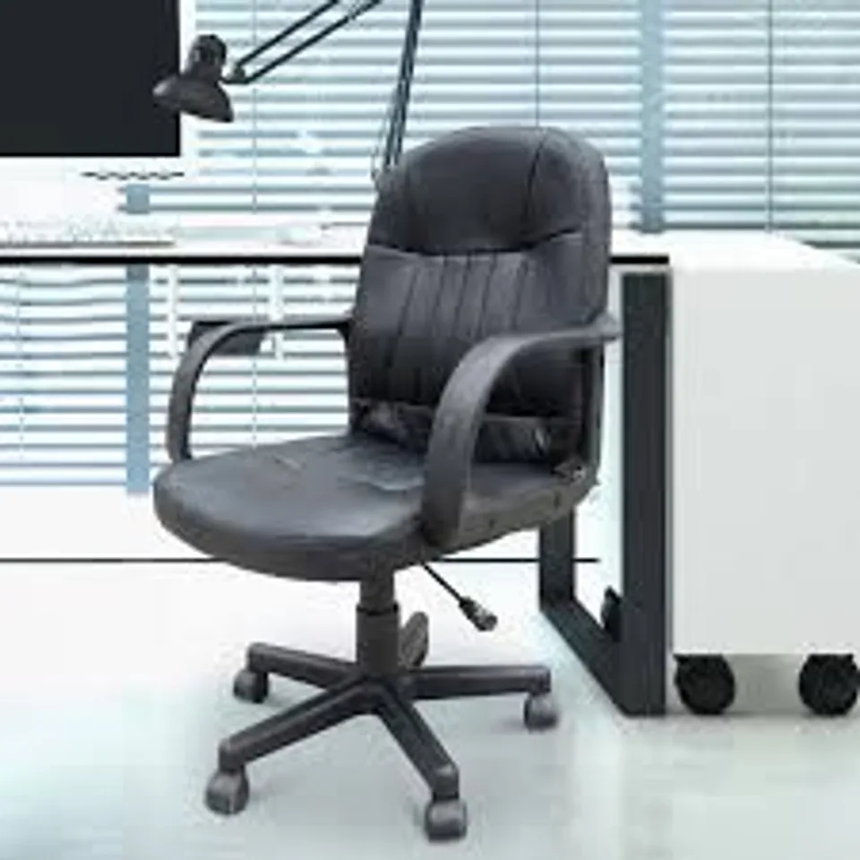 BOXED HOMCOM SWIVEL EXECUTIVE OFFICE CHAIR PU LEATHER COMPUTER DESK CHAIR OFFICE FURNITURE GAMING SEATER - BLACK