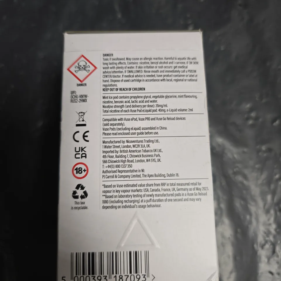Vuse Mint Ice Pods – 5x2-pack, 20 mg/ml nicotine