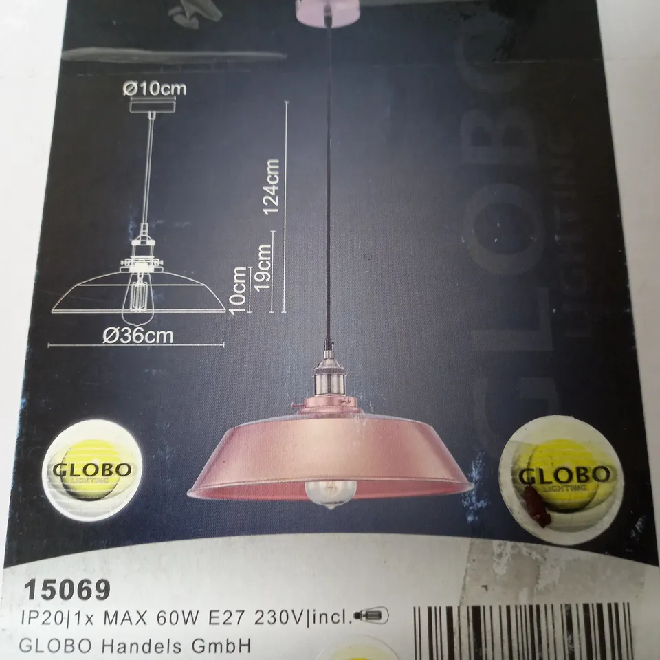 BOXED GLOBO E27 KNUD GOLD COLOURED PENDANT LAMP