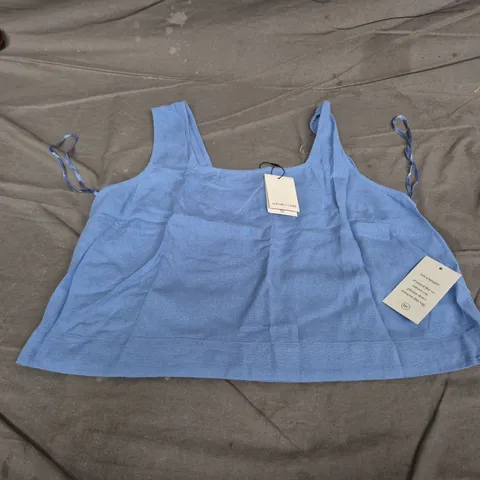 UK 16 NOBODY'S CHILD STANLEY TOP β LINEN BLUE