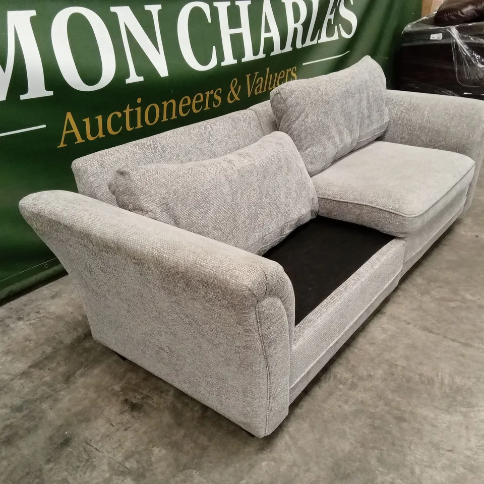 DURY CHUNKY WEAVE 4 SEATER STANDARD BACK SOFA - GREY