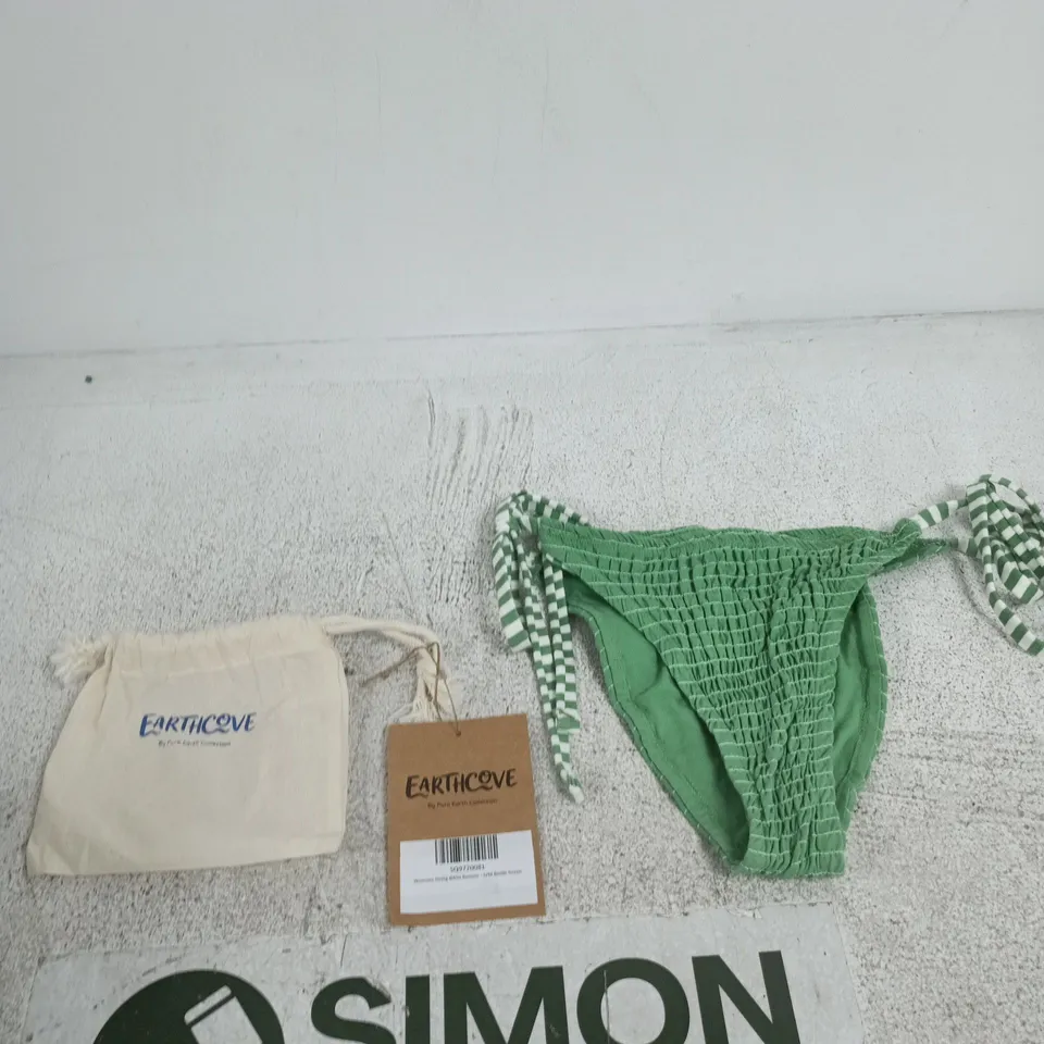 EARTHCOVE WOMEN'S STRING BIKINI BOTTOM – BOTTLE GREEN – SIZE S/M