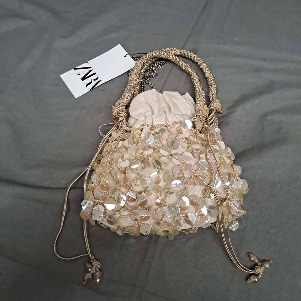 ZARA BEIGE MINI SHORT STRAP BAG