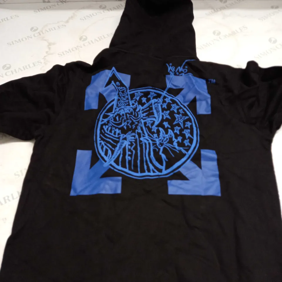 OFF WHITE BLACK GRAFFIC HOODIE - M