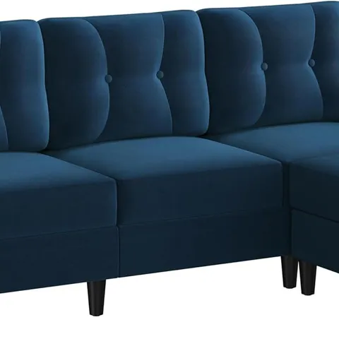 BOXED YAHEETECH SECTIONAL SOFA WITH OTTOMAN REVERSIBLE 3 SEATER CHAISE LOUNGE - BLUE (3 BOXES)