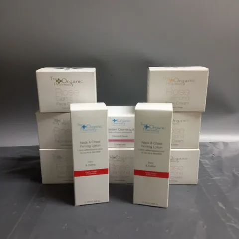 APPROXIMATELY 10 ASSORTED COSMETICS AND BEAUTY ITEMS TO INCLUDE THE ORGANIC PHARMACY ROSE DIAMOND FACE CREAM (50ML), THE ORGANIC PHARMACY ANTIOXIDANT CLEANSING JELLY (100ML), THE ORGANIC PHARMACY NECK
