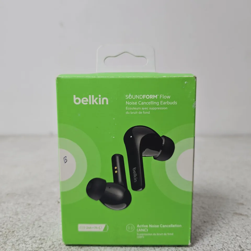 BELKIN SOUNDFORM FLOW NOISE CANCELLING EARBUDS – WIRELESS ANC, BOXED