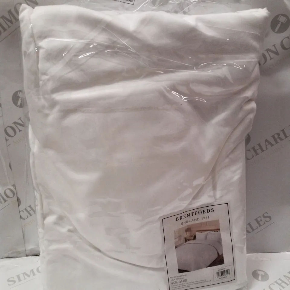 BRAND NEW BRENTFORDS KING 228×218CM DUVET SET - SATIN WHITE