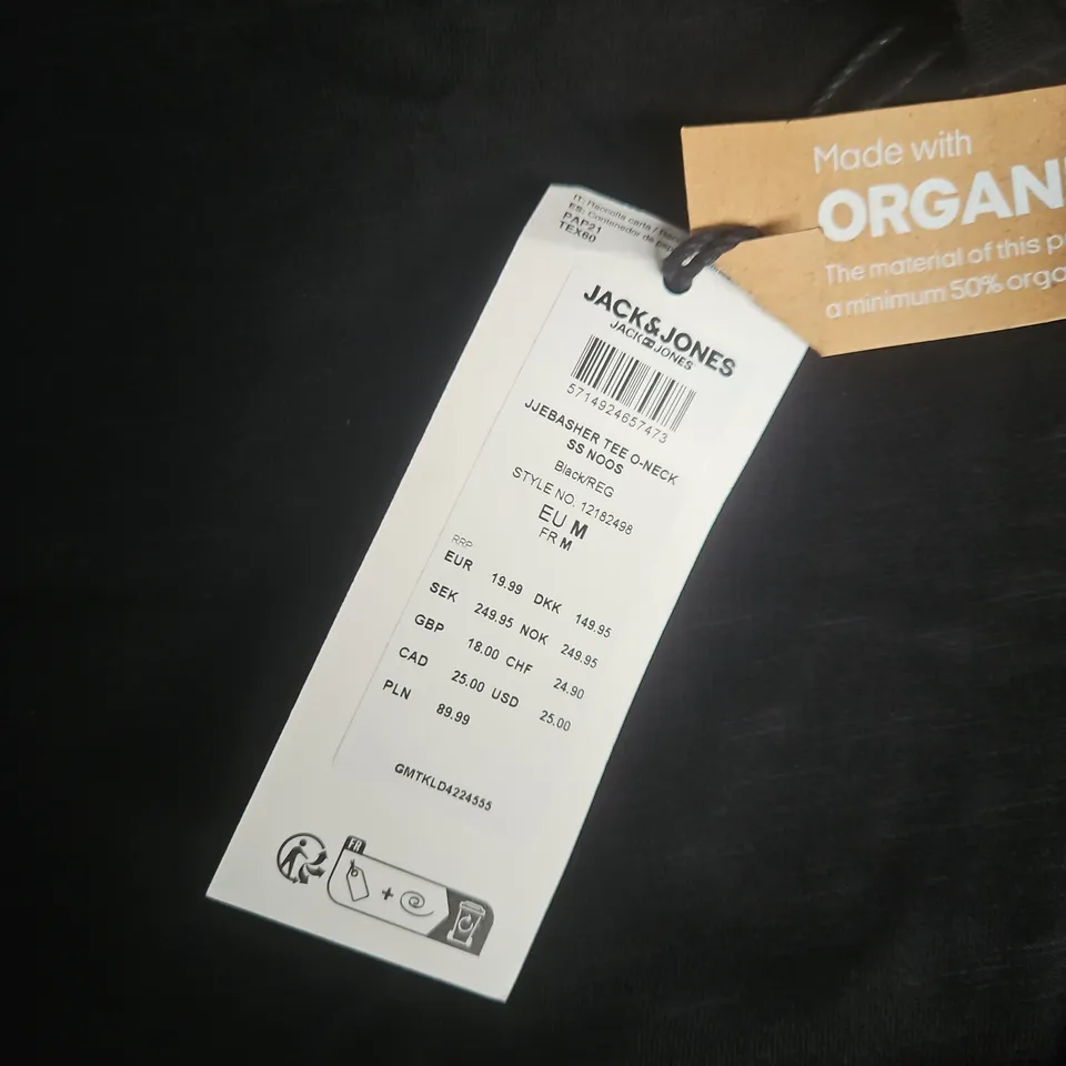 JACK & JONES ESSENTIALS T-SHIRT – BLACK, SIZE M