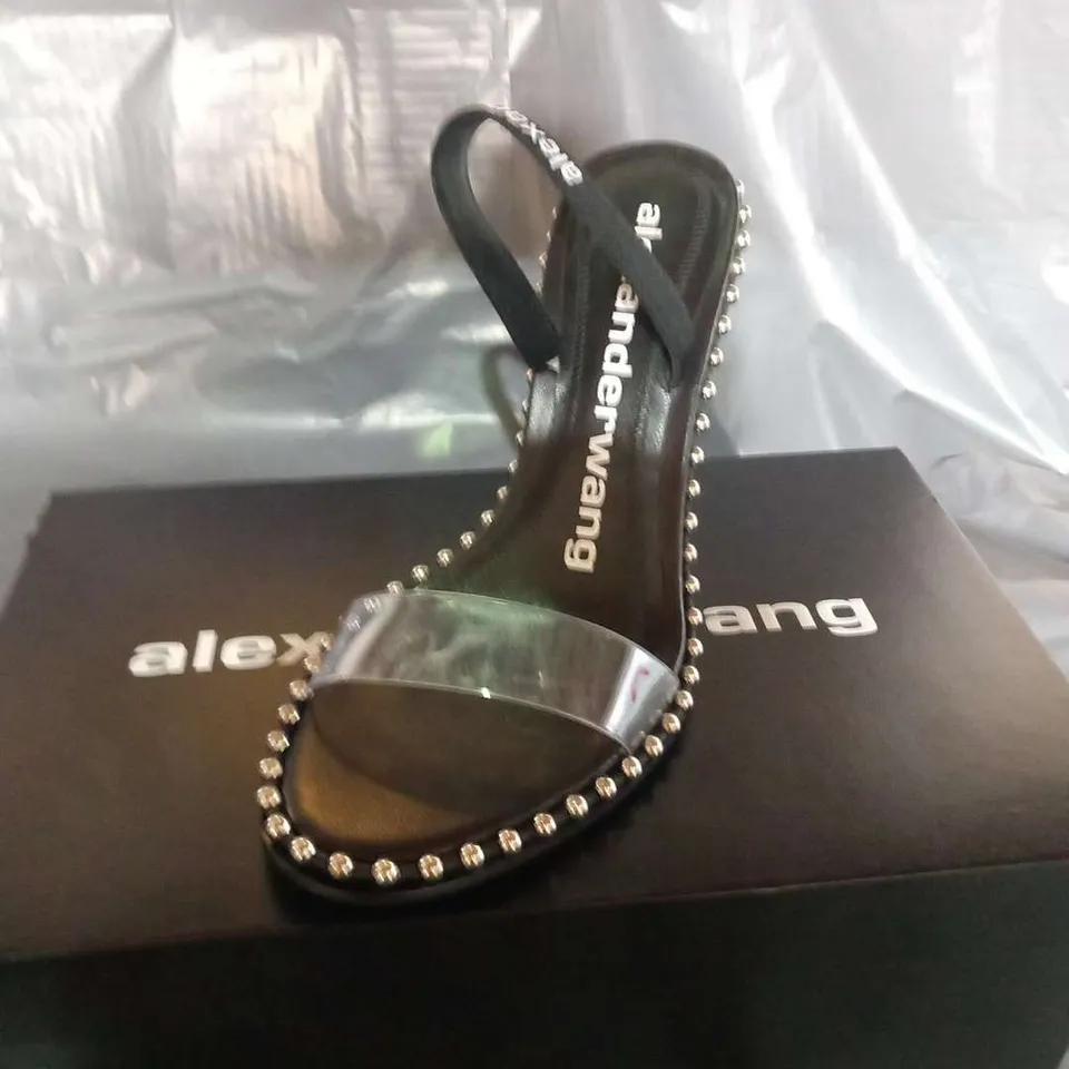 BOXED ALEXANDER WANG NOVA BASE LOGO SANDAL SIZE 38