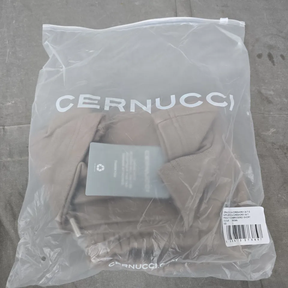 CERNUCCI EMBROIDERED SHORT – BROWN – SIZE S