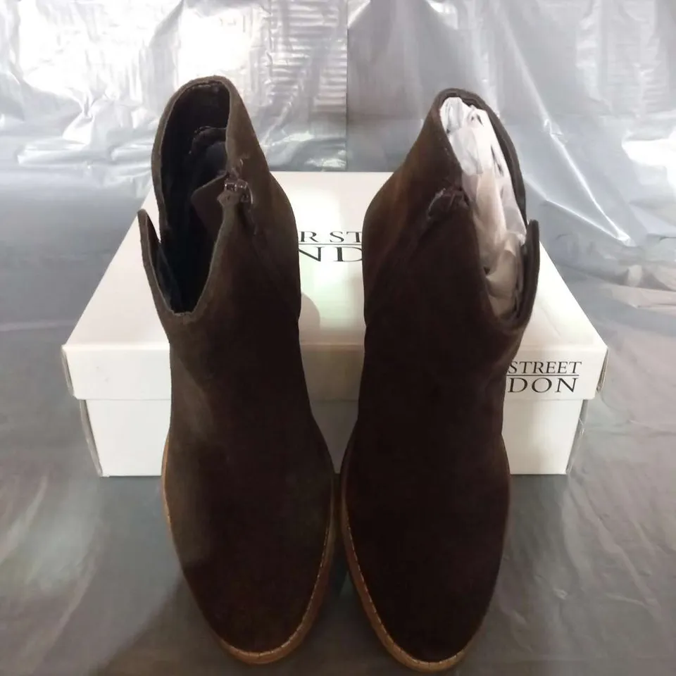 BOXED SILVER STREET LONDON OLIVIA B BROWN SUEDE ANKLE BOOTS SIZE 4