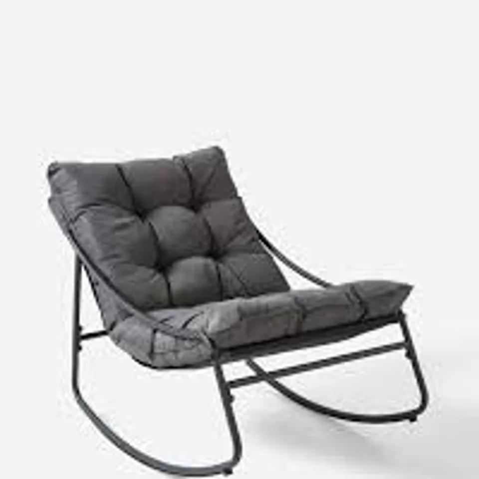 BOXED LUCIA PADDED ROCKING CHAIR - CHARCOAL