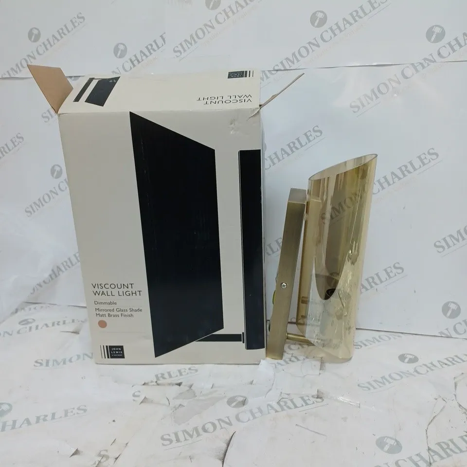 BOXED JOHN LEWIS VISCOUNT WALL LIGHT DIMMABLE