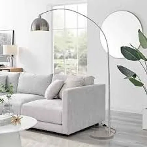 BOXED HOLDEN CHROME SILVER FLOOR ARC STANDING LAMP (2 BOXES)