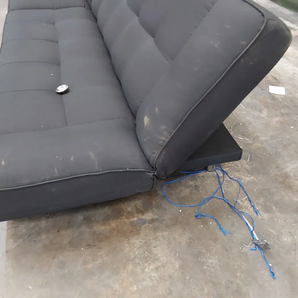 DESIGNER CLICK CLACK SOFA BED BLACK FABRIC 
