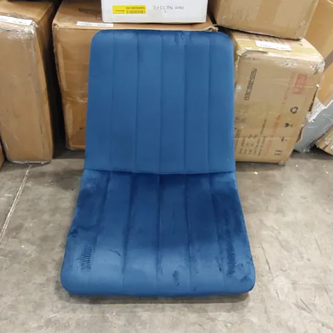 BOXED SET OF 2 DESIGNER BLUE VELVET DINING CHAIRS (1 BOX)