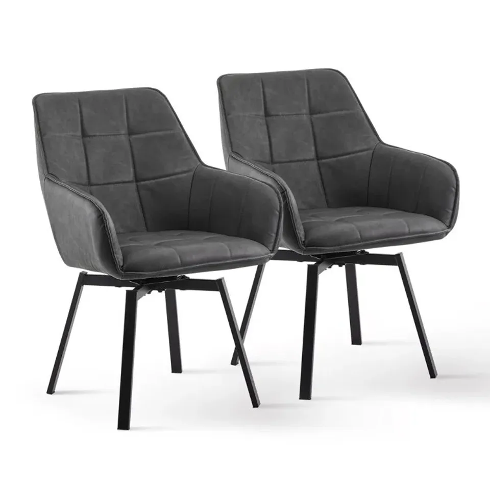 BOXED PAIR BYON METAL ARMCHAIRS GREY (SET OF 2 IN 1 BOX)