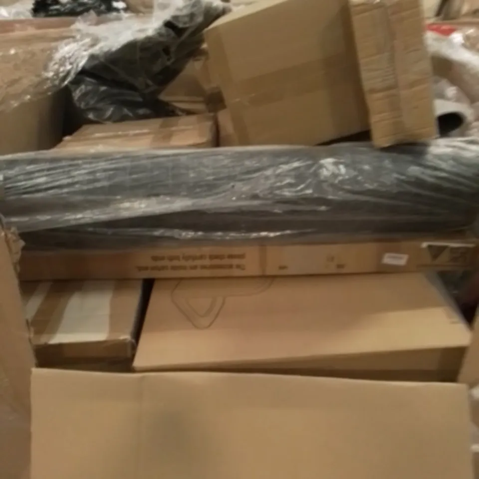 PALLET OF UNPROCESSED ITEMS TO INCLUDE WARDROBE RACKING, YITA HOME GAZEBO, AND SUITCASE AEROLITE