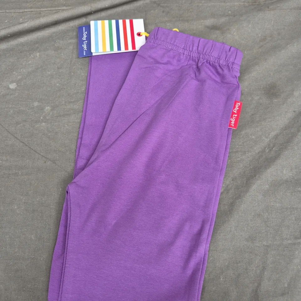 TOBY TIGER KIDS LEGGINGS - PURPLE - AGE 7-8 YEARS
