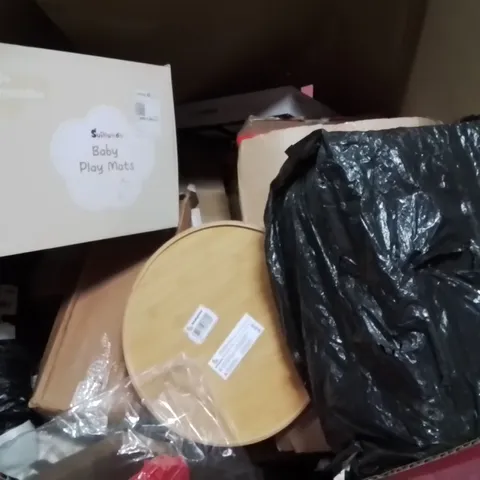 PALLET CONTAINING VARIOUS ASSORTED BOXED HOUSEHOLD ITEMS TO INCLUDE: CAT SCRATCHER, BABY PLAYMAT AND LOTS MORE UNMARKED BOXED ITEMS 