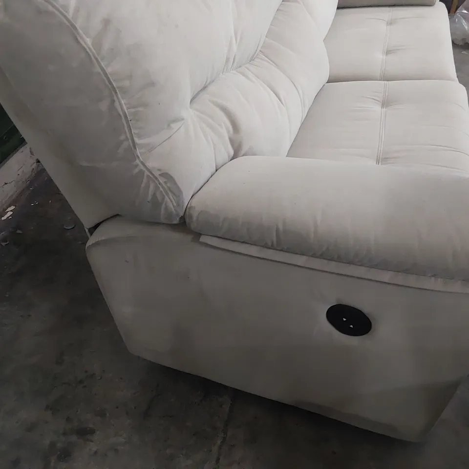 QUALITY BRITISH DESIGNER G PLAN STRATFORD POWER RECLINING THREE SEATER SOFA NOTTINGHILL COBBLESTONE PLUS FABRIC 