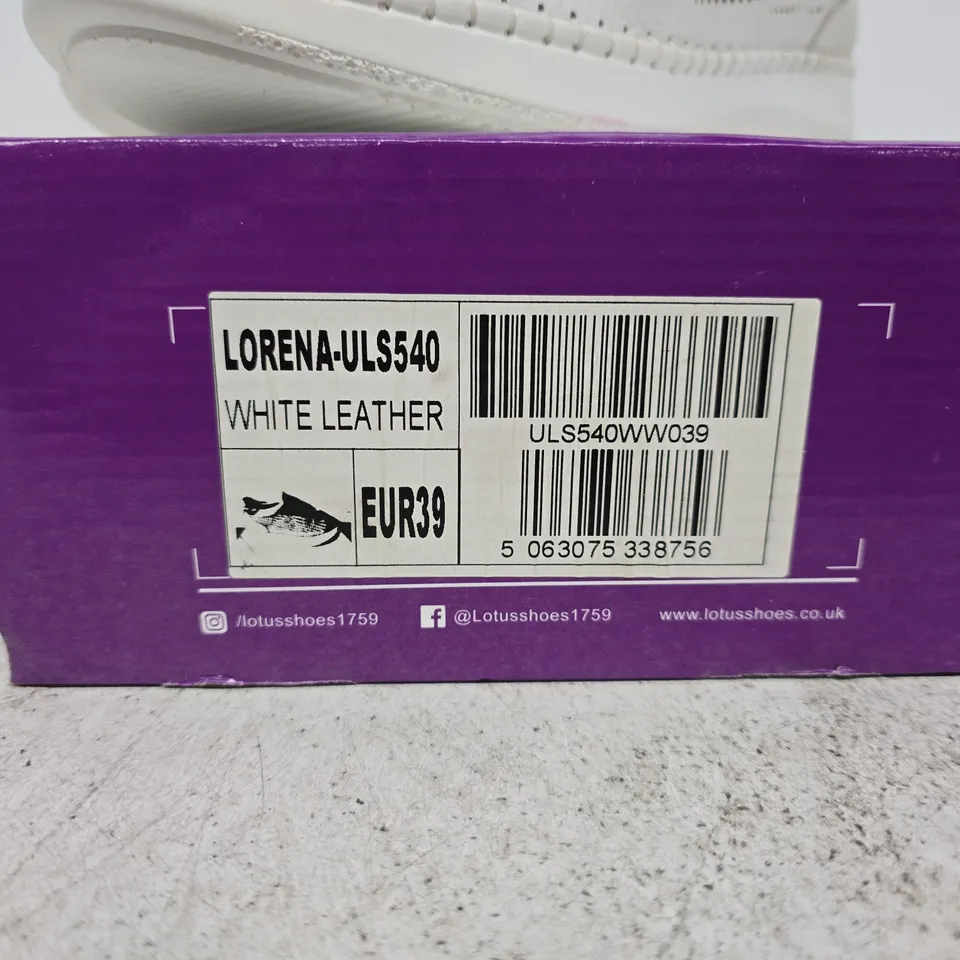 LOTUS LORENA WHITE LEATHER SHOES EU 39 BOXED