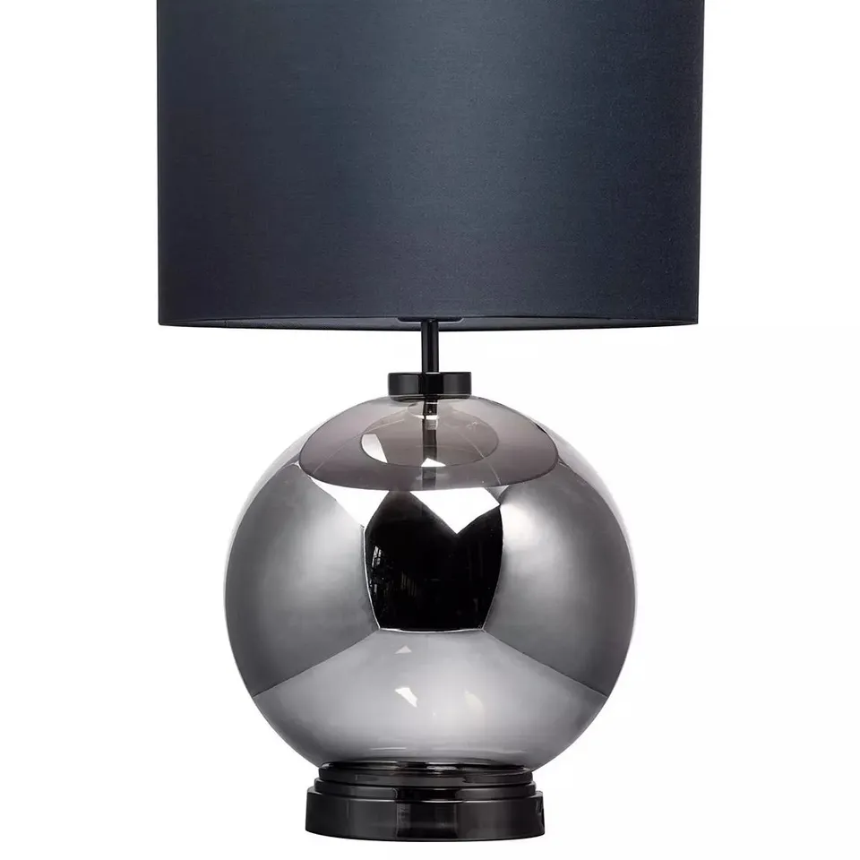 BHS METRO LARGE GLASS TABLE LAMP - BLACK NICKEL