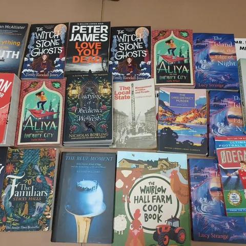 LARGE QUANTITY OF ASSORTED BOOKS TO INCLUDE MERLIN SHELDRAKE ENTANGLED LIFE, MICHAEL CONNELLY THE WRONG SIDE OF GOODBYE AND THE EDGE CHRONICLES