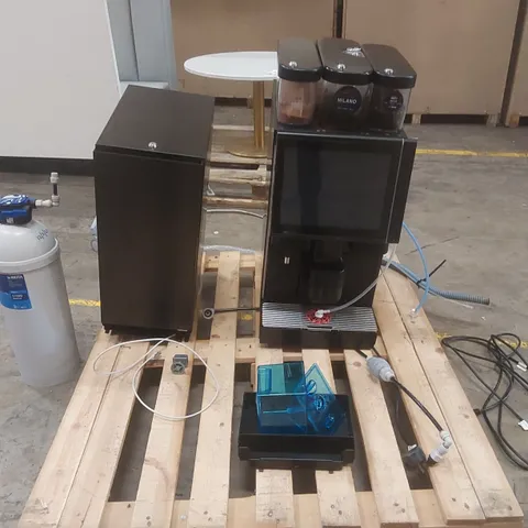 SCHAERER COMMERCIAL COFFEE MACHINE DISPENSER WITH MILK CHILLER AND WATER FILTER CARTRIDGE