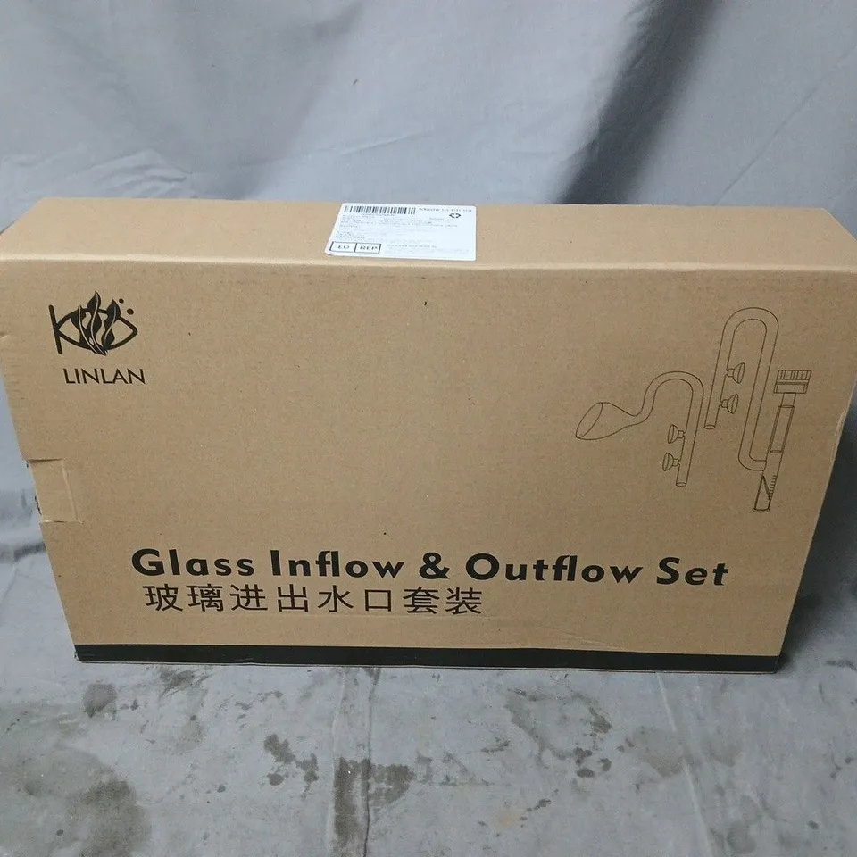 BOXED LINLAN GLASS INFLOW & OUTFLOW SET