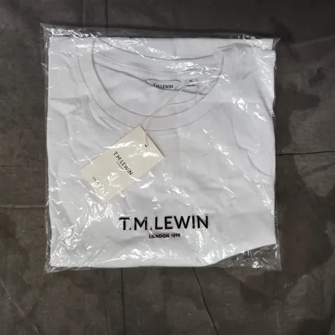 BAGGED T.M.LEWIN ORGANIC COTTON CREWNECK T-SHIRT IN WHITE SIZE XL