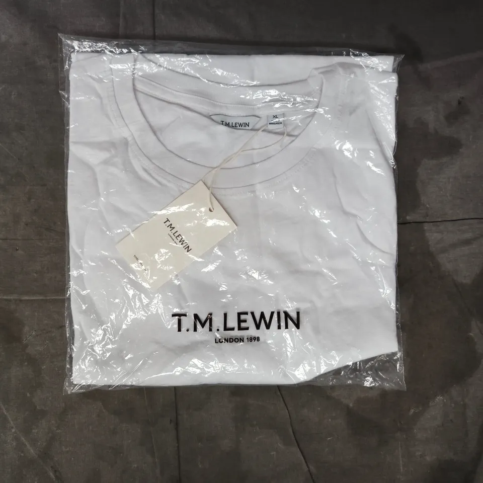 BAGGED T.M.LEWIN ORGANIC COTTON CREWNECK T-SHIRT IN WHITE SIZE XL