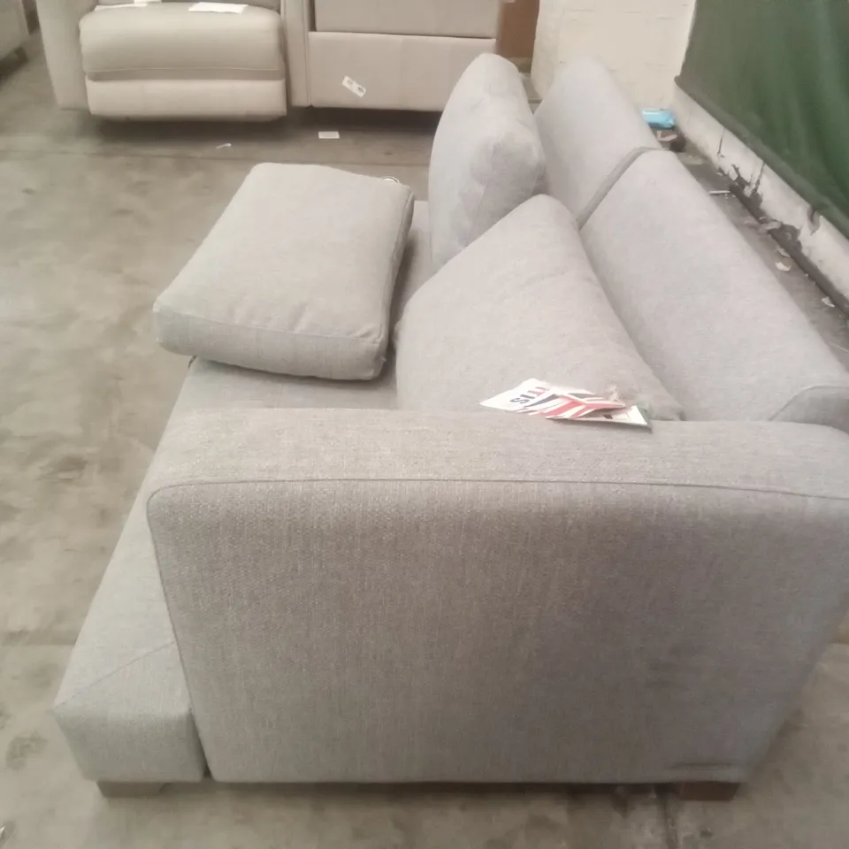 DESIGNER THE LOUNGE COMPANY MADE CENTRE & LHF SOFA - GREY FABRIC 