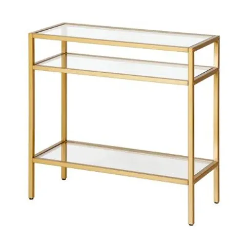 BOXED SIDE TABLE WITH STORAGE - BRASS FINISH (1 BOX)