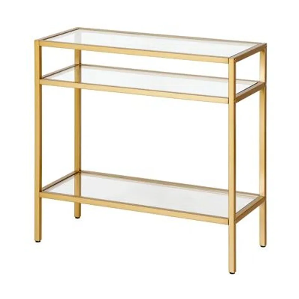 BOXED SIDE TABLE WITH STORAGE - BRASS FINISH (1 BOX)