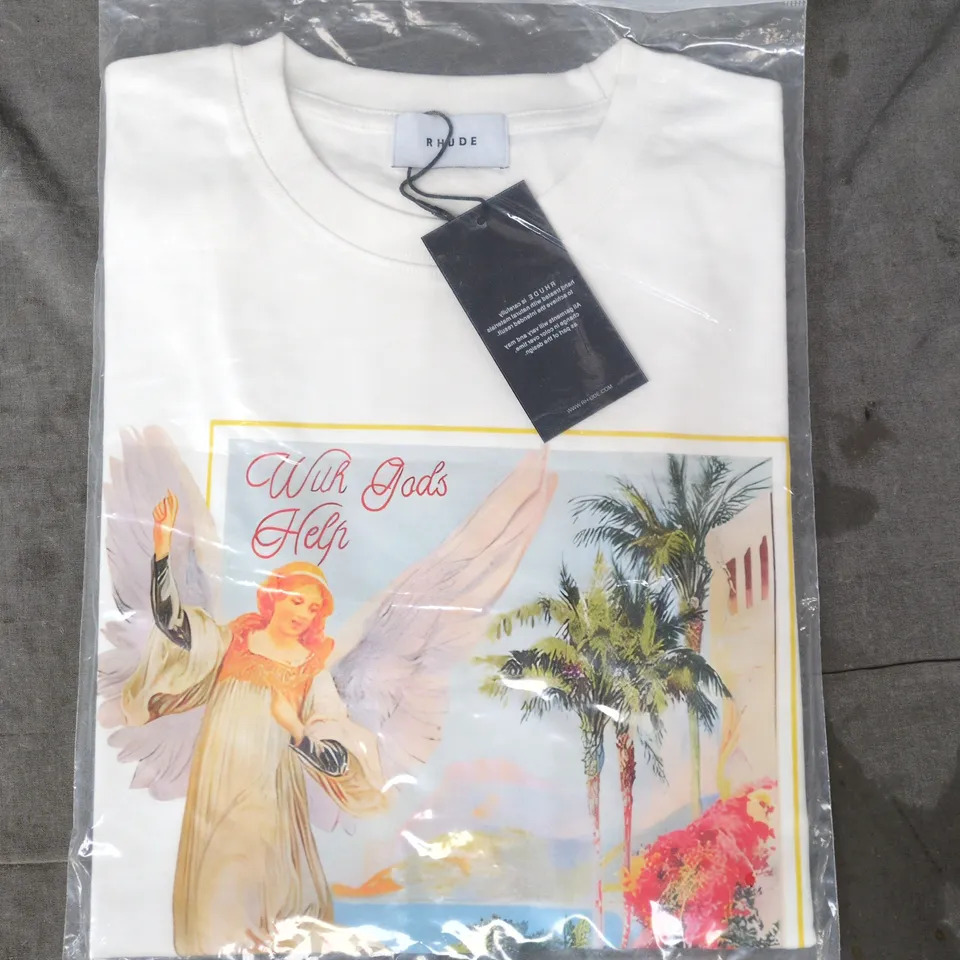 BAGGED RHUDE T-SHIRT IN OFF WHITE SIZE SMALL