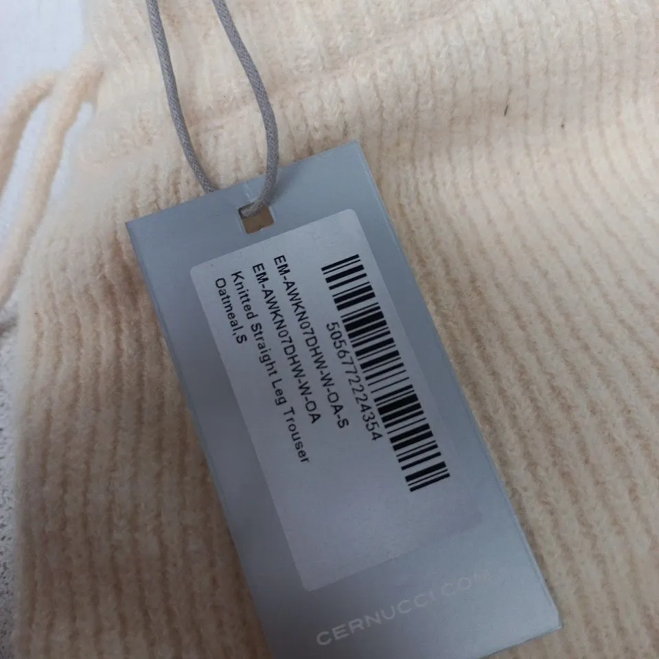 CERNUCCI KNITTED STRAIGHT LEG TROUSERS – BEIGE (MEN'S) SIZE S