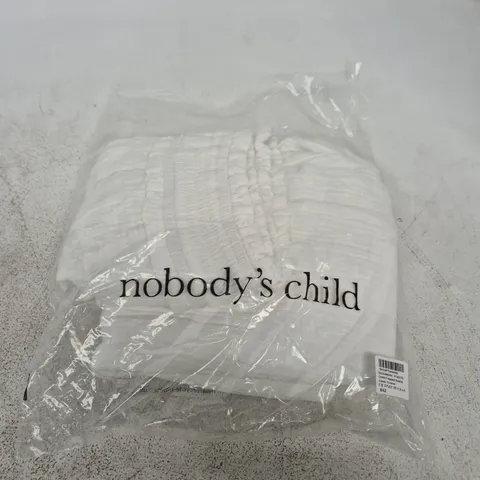 NOBODY'S CHILD ORBIT CROPPED DOUBLE GAUZE TROUSER – WHITE – UK 10