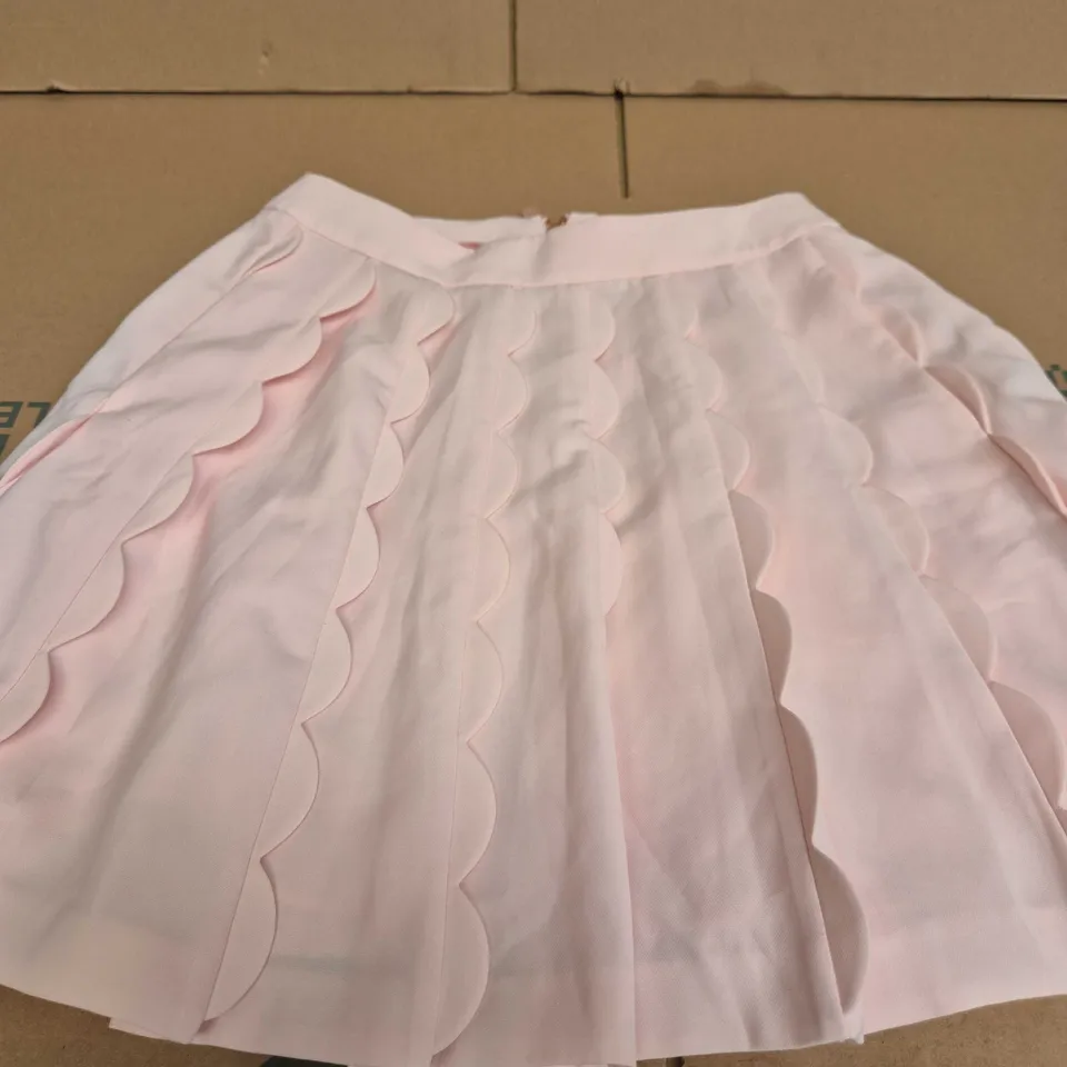 TED BAKER LONDON PINK SKIRT WITH SCALLOPED OVERLAY – UK SIZE 2