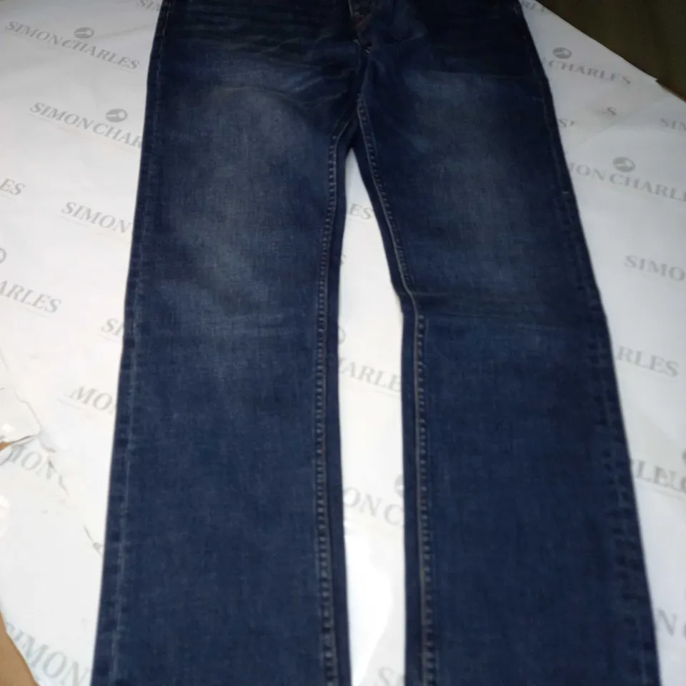 PRETTY GREEN MENS SKINNY FIT JEANS IN BLUE - 36W, 32L