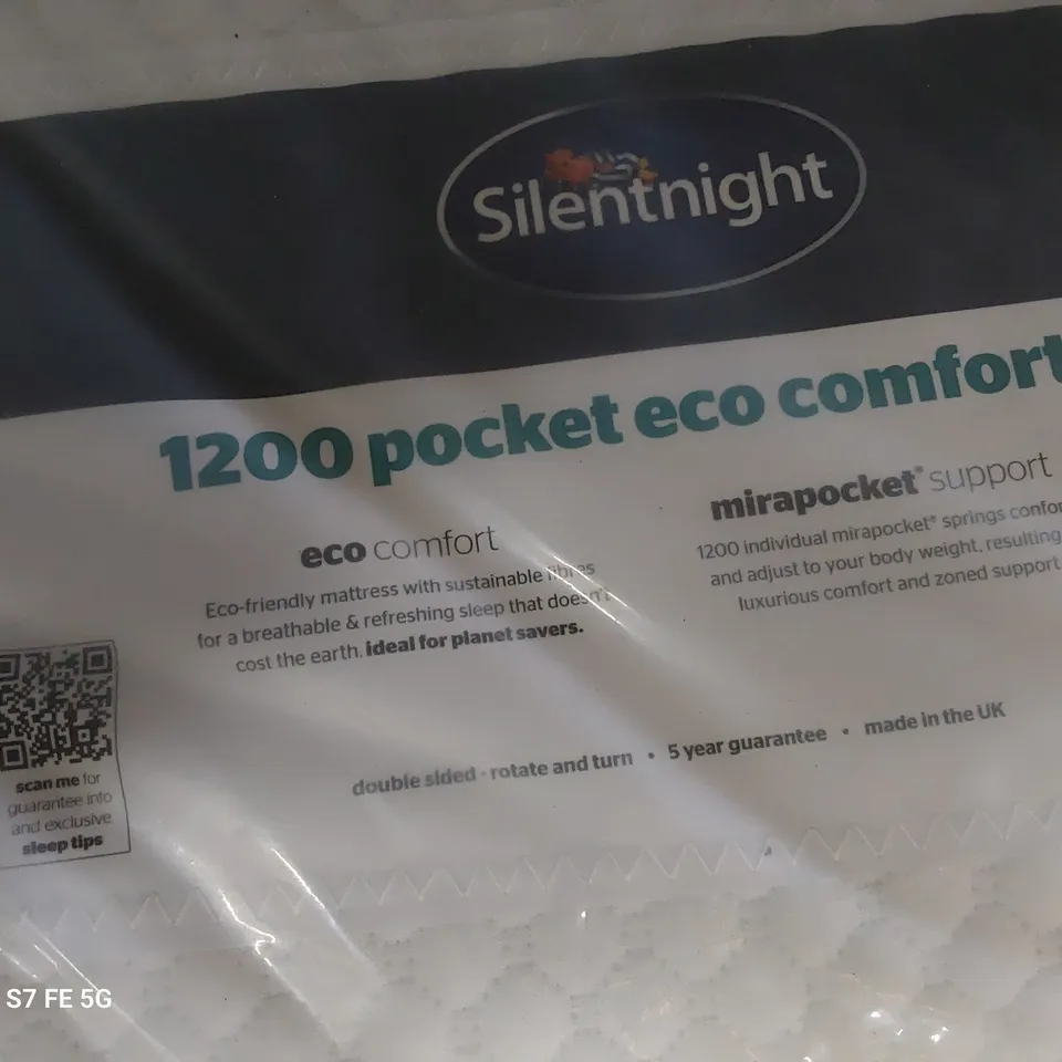 QUALITY BAGGED SILENTNIGHT 5' KINGSIZE POCKET ECO COMFORT MATTRESS 