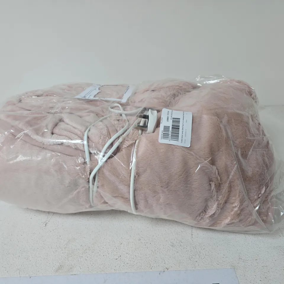 COZEE HOME FAMILY SIZED FAUX FUR & VELVETSOFT HEATED THROW UNBOXED