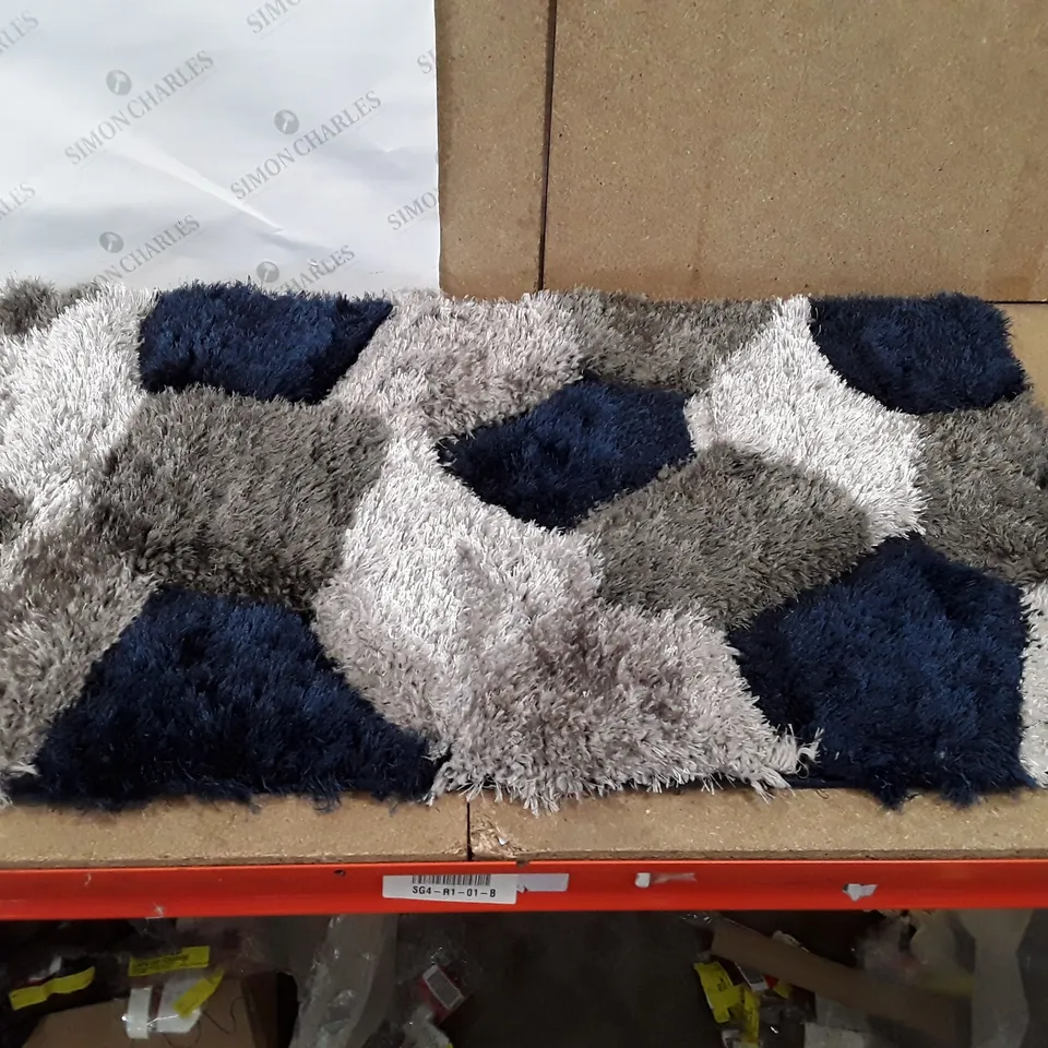 NON SLIP 100% POLYPROPYLENE GEOMETRIC RUG 60×110CM